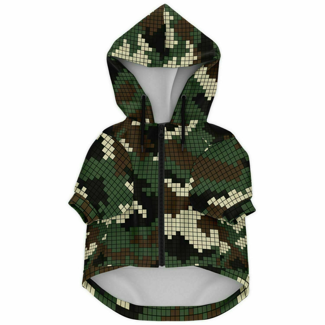 Pixel Camo Dog Zip-Up Hoodie