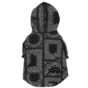 Bandana Dog Zip-Up Hoodie - Black