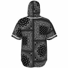 Load image into Gallery viewer, Bandana Hooded Baseball Jersey Black
