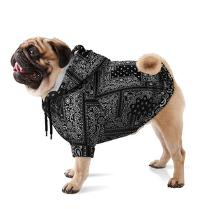 Bandana Dog Zip-Up Hoodie - Black